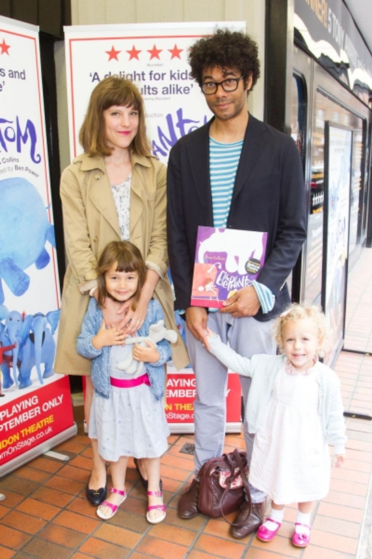 Richard Ayoade and family at the ELEPHANTOM opening at 