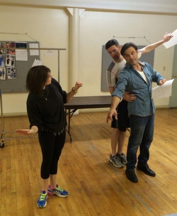 Choreographer Misha Sheilds with J Anthony Crane (front) and Matthew Patrick Quinn (b Photo