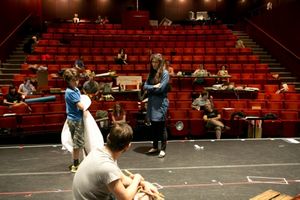 Diane Paulus, Jeremy Jordan, and Aidan Gemme Photo