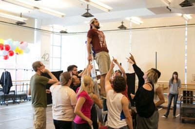 Jeremy Jordan and the cast  Photo