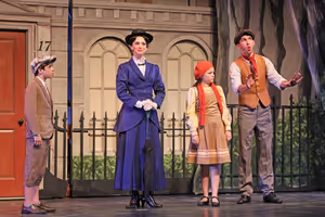 Nolan Lyons (Michael Banks), Gail Bennett (Mary Poppins), Alison Cordaro (Jane Banks) and Tony Mansker (Bert) @ BroadwayWorld Nolan Lyons (Michael Banks), Gail Bennett (Mary Poppins), Alison Cordaro (Jane Banks) Photo