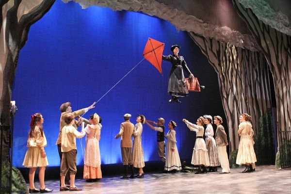 Gail Bennett (Mary Poppins, top) with ensemble Photo