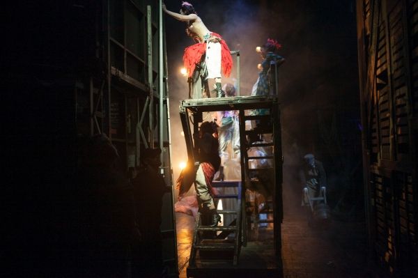Left to Right - House Carpenter Wally Bullard & Tommy Cross make sure the set is… Photo