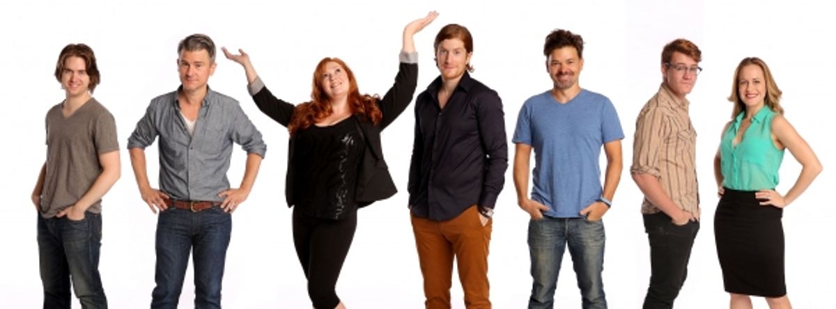 The Cast of PUMP BOYS AND DINETTES: Jordan Dean, Hunter Foster, Mamie Parris, Randy Redd, Katie Thompson and Lorenzo Wolff at 