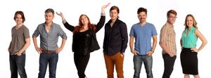 The Cast of PUMP BOYS AND DINETTES: Jordan Dean, Hunter Foster, Mamie Parris, Randy R Photo