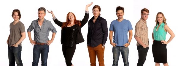 The Cast of PUMP BOYS AND DINETTES: Jordan Dean, Hunter Foster, Mamie Parris, Randy R Photo