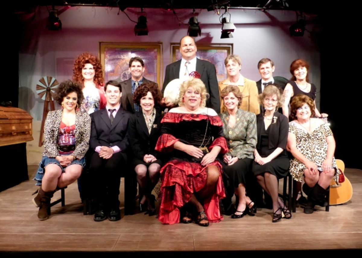 The Cast of Sordid Lives (seated from left) Samantha Barrios, Michael Sandidge, Alison Mattiza, Greg Abbott, Cherry Norris, Catherine Rahm, Kip Hogan (standing from left) Elizabeth A. Bouton, Eduardo Mora, Dave Parke, Harold Dershimer, Eddie ''Ed'' O''Bri at 