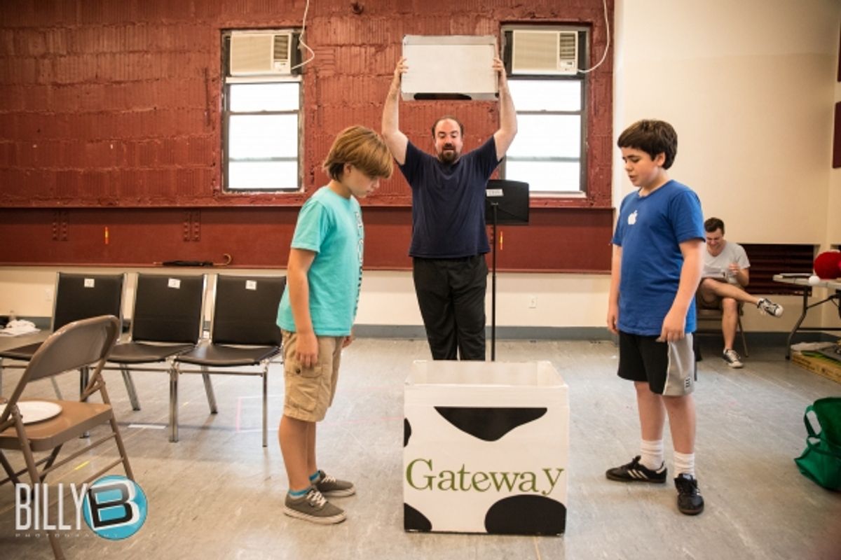 Lucas Schultz (YOUNG KURT), Adam Shapiro (SANTA) and Noah Marlowe (YOUNG PETER) at 