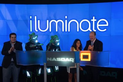 OSHUA ALDRIDGE, iLUMINATE Robots, MIRAL KOTB, NASDAQ VP DAVID WICKS Photo