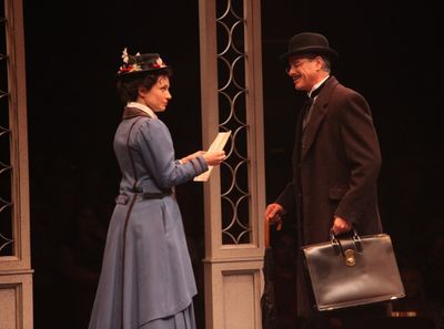 Kelly McCormick (Mary Poppins) and David Engel (George Banks) Photo