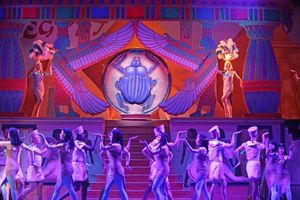 With scenic design by J Branson, and lighting by David Neville, the Pharaoh’s palace is quite a spectacular place. @ BroadwayWorld With scenic design by J Branson, and lighting by David Neville, the Pharaohâ₮ Photo