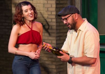 Chelsea Baldree as Vanessa and Joshua Lopez as Usnavi Photo