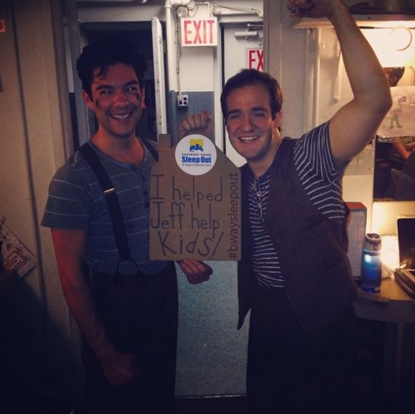 Photo Flash: Saturday Intermission Pics, 7/12- NEWSIES Prep for Sleep Out, BULLETS and MATILDA Get Excited for Broadway Barks, and More  Image