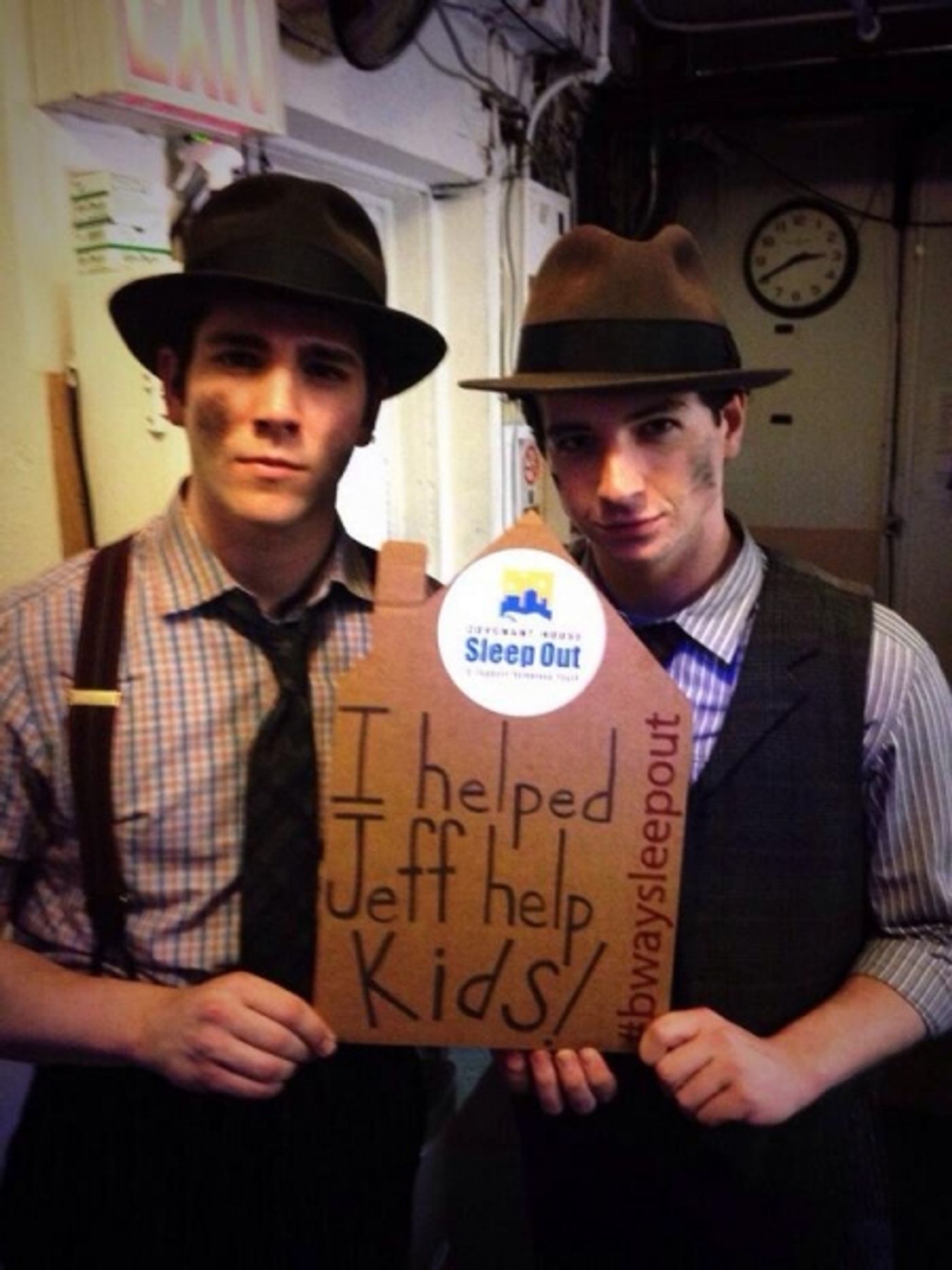 Photo Flash: Saturday Intermission Pics, 7/12- NEWSIES Prep for Sleep Out, BULLETS and MATILDA Get Excited for Broadway Barks, and More  Image