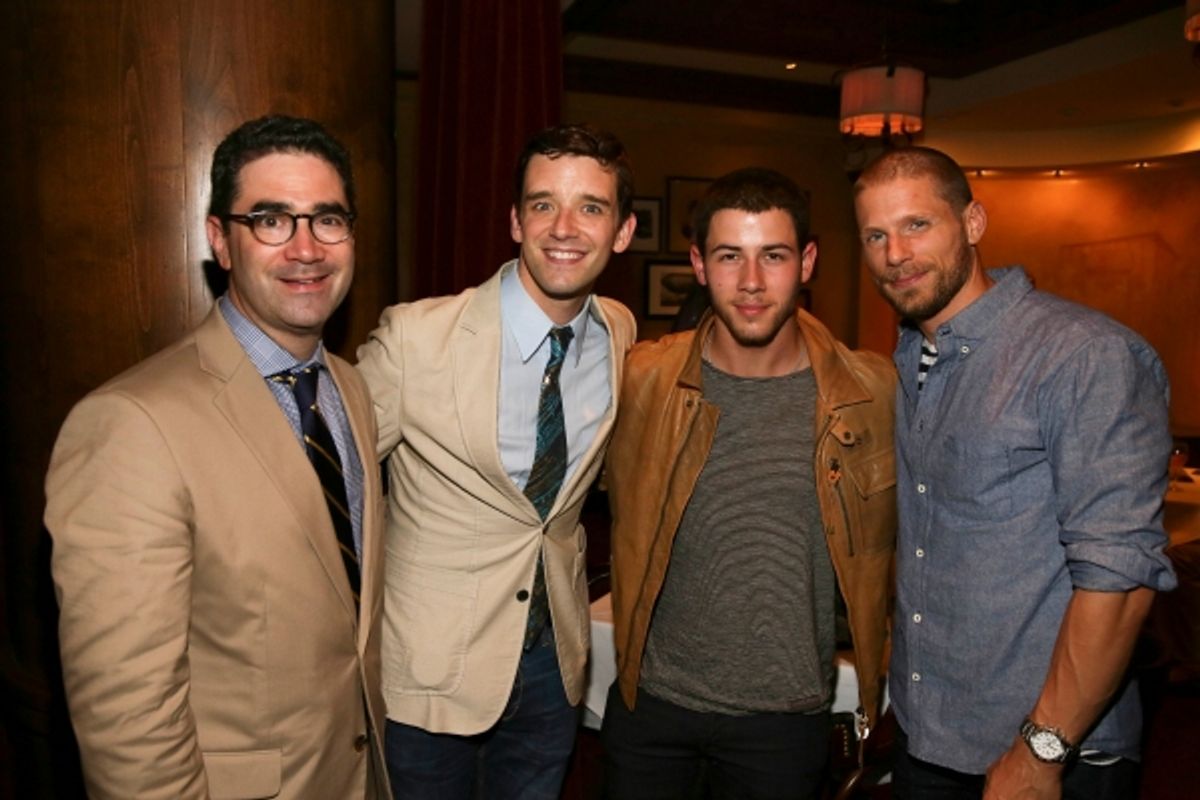 Jonathan Tolins, Michael Urie, Nick Jonas, Matt Lauria at 