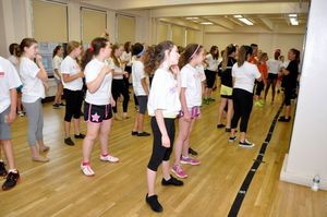 Sue Delano teaching a routine to the Camp Broadway Kids @ BroadwayWorld Sue Delano teaching a routine to the Camp Broadway Kids Photo