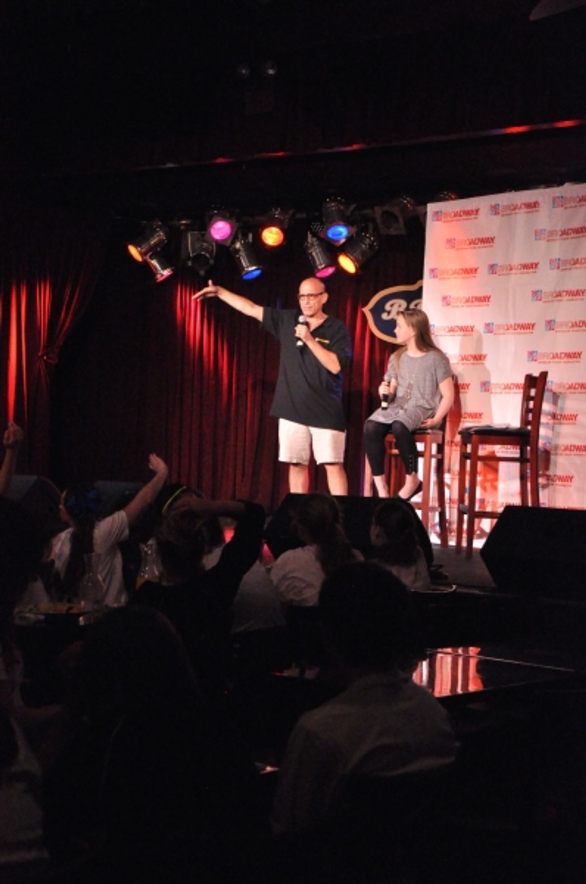 Emma Howard and Jonathan Cerullo taking questions from the students at 