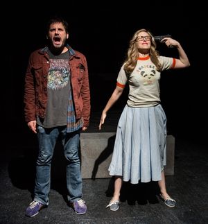 Derek Ahonen as Douglas and Samantha Strelitz as Cara Photo