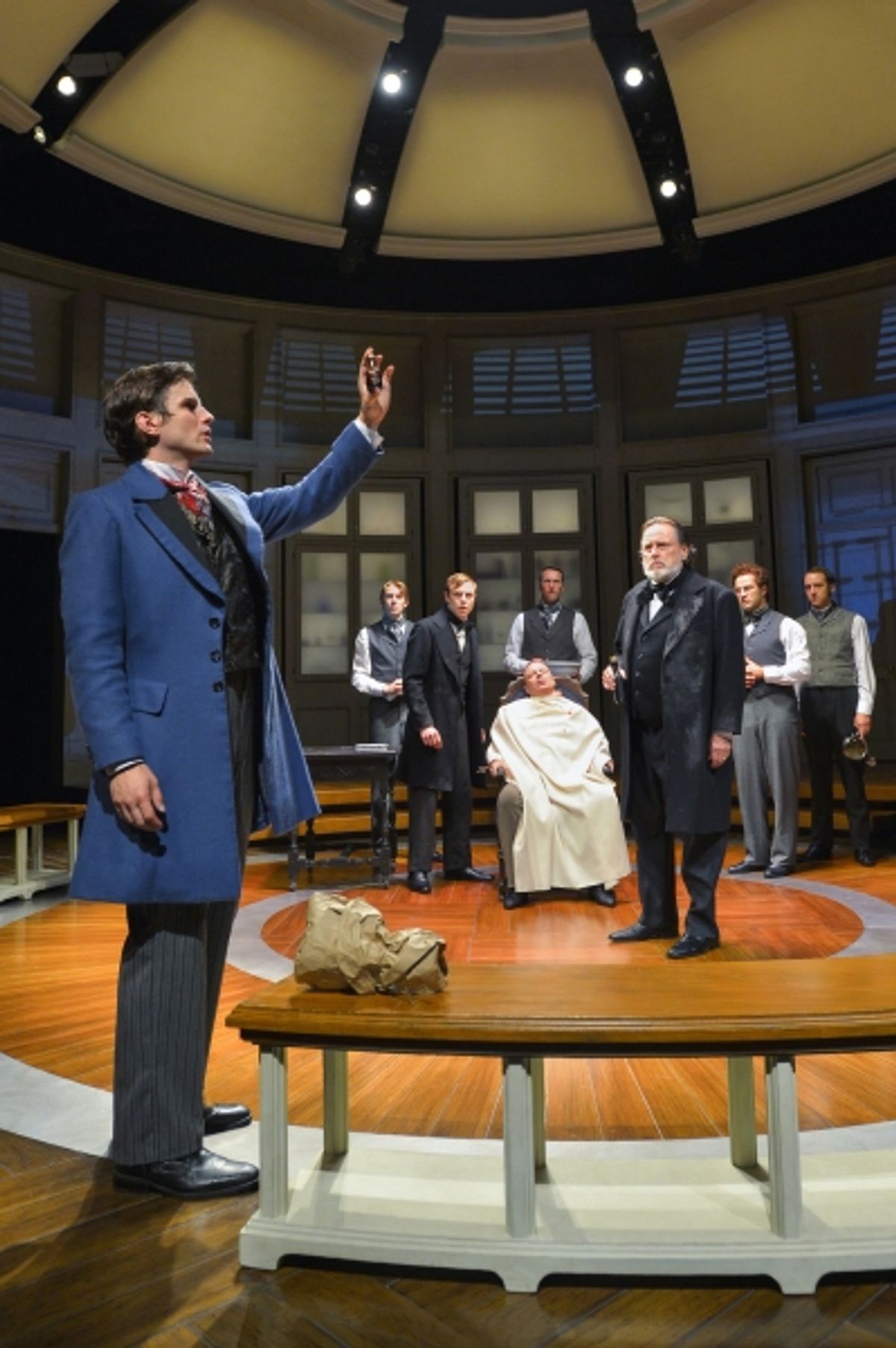 Tom Patterson (front) with cast members of La Jolla PlayhouseÃ¢â‚¬â„¢s production of ETHER DOME at 