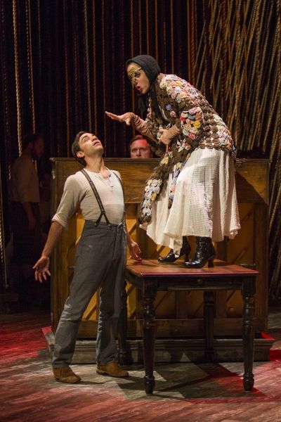 Ben Steinfeld as Baker and Alison Cimmet as Witch with (background) Andy Groteluesche Photo