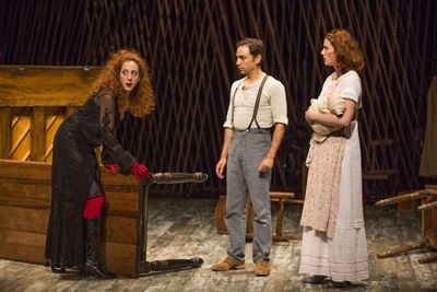 Alison Cimmet as Witch, Ben Steinfeld as Baker, and Jessie Austrian as Baker''s Wife Photo