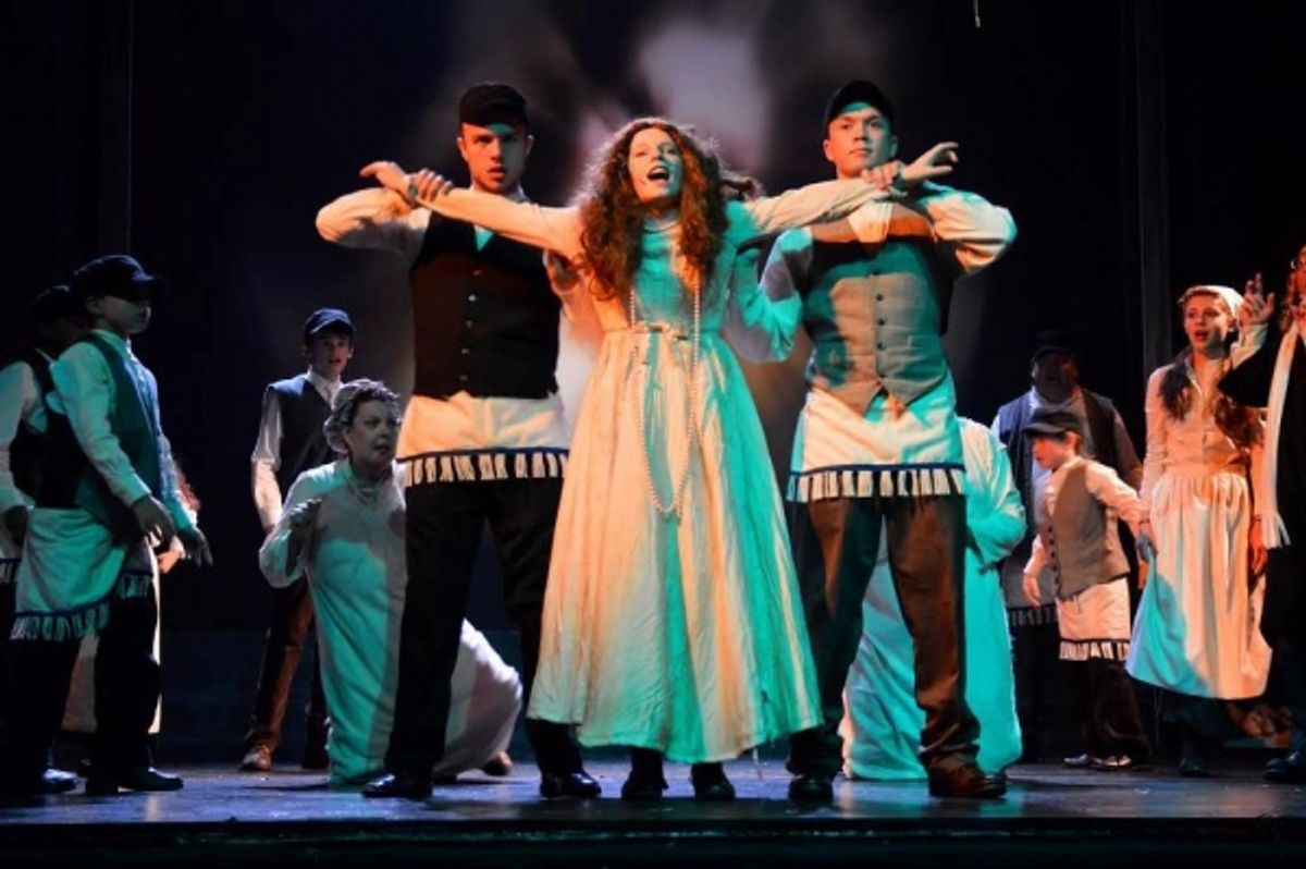 Amber Duncan as Fruma Sara during ''The Dream'', with Patrick Murray and Corey Katona at 