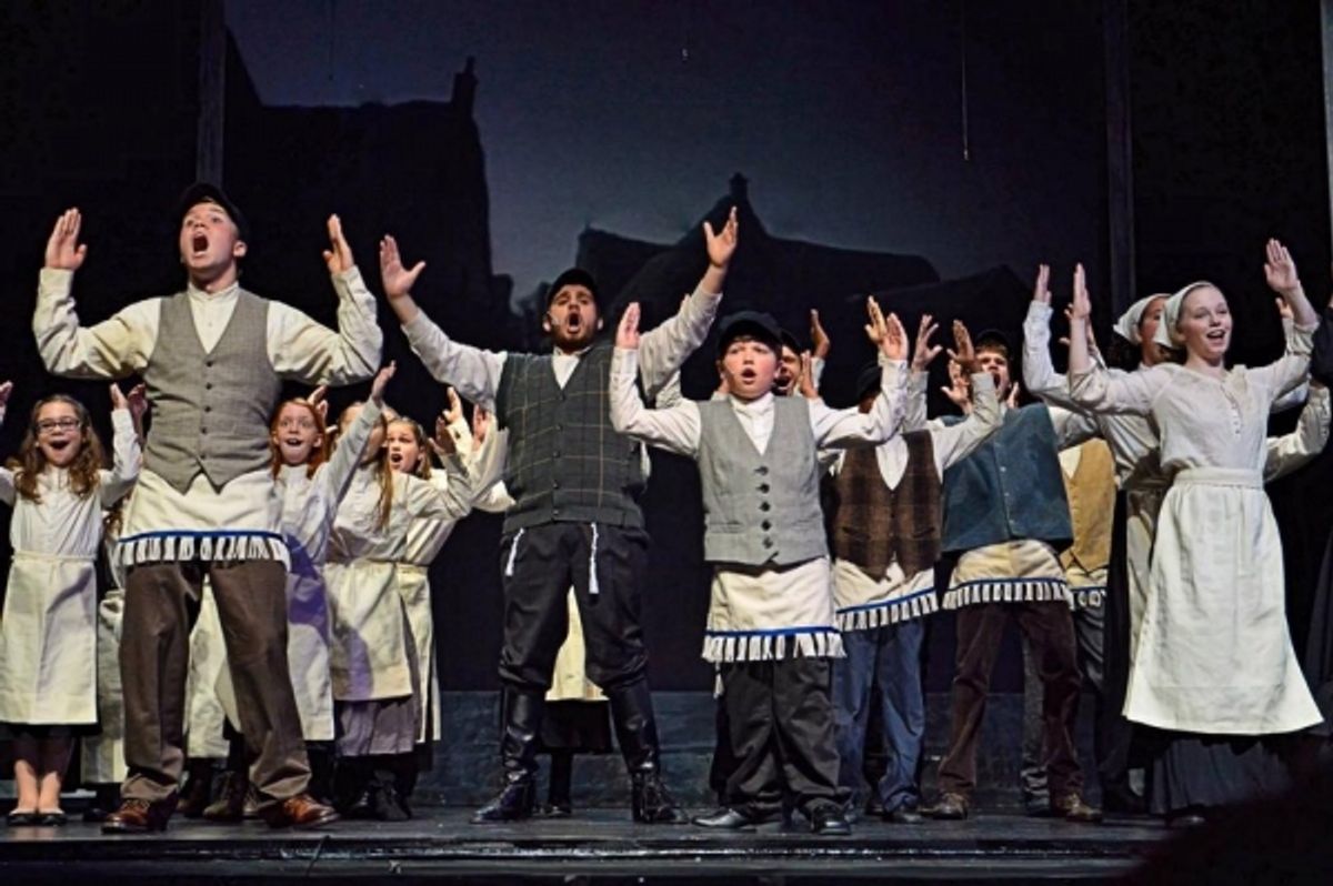 The opening number, ''Tradition'', with Tevye (Jacob Bowman) and cast at 