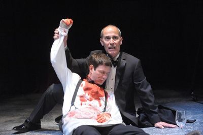 David Barlow as Hamlet and Robert Emmet Lunney as Claudius Photo