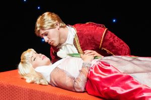 Molly McCook as Aurora and Curt Hansen as Prince Philip Photo