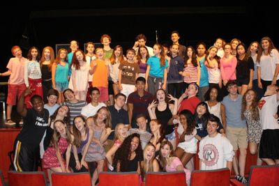 Telly Leung with students at the Paper Mill Playhouse Summer Conservatory Photo
