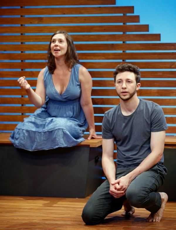 A scene from Riverbed by Eric Lane, directed by Matthew Rauch with Adam Green and Mir Photo