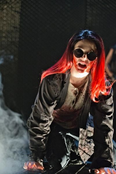 Deanna Gibson portrays one of three witches who deliver haunting prophecies to Macbet Photo