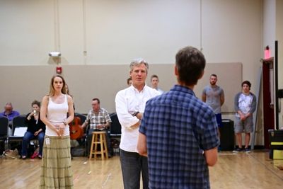 Tom Galantich and Analisa Leaming get into character as Captain von Trapp and Maria Photo