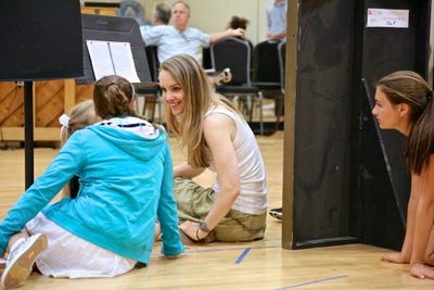 Analisa Leaming enjoys a quiet moment with Josephine Pellow, Fiona Scott, and Megan W Photo