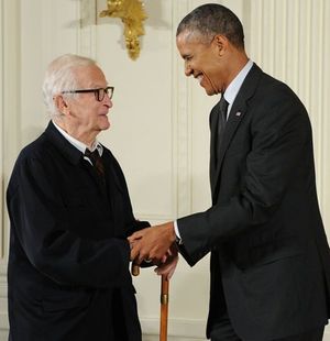 Albert Maysles and President Barack Obama Photo