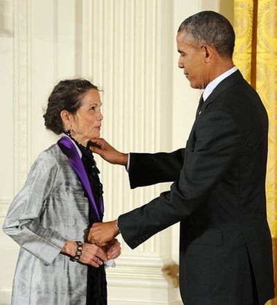 Julia Alvarez and President Barack Obama Photo