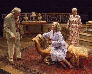 Roger Forbes as Wilfred Bond, Jill Tanner as Cecily Robson, and Elizabeth Franz as Je Photo