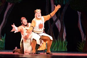 Robert Creighton as Patsy and Tom Hewitt as King Arthur @ BroadwayWorld Robert Creighton as Patsy and Tom Hewitt as King Arthur Photo
