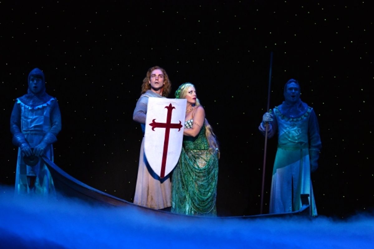 Lucas Fedele, Tyler Hanes as Sir Galahad, Elizabeth Stanley as The Lady of the Lake and Will Porter at 