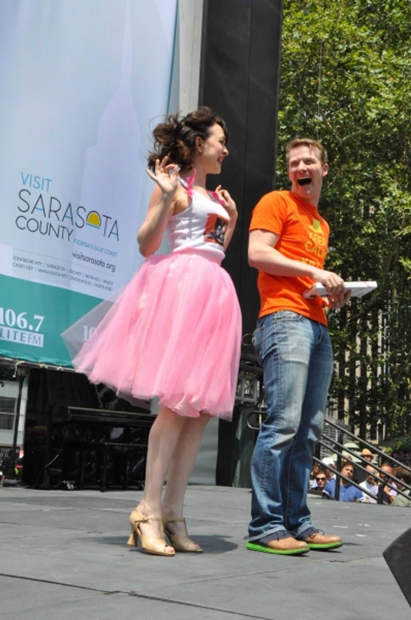Photo Coverage: Casts of GENTLEMAN'S GUIDE, HEATHERS and More Visit Broadway in Bryant Park!  Image