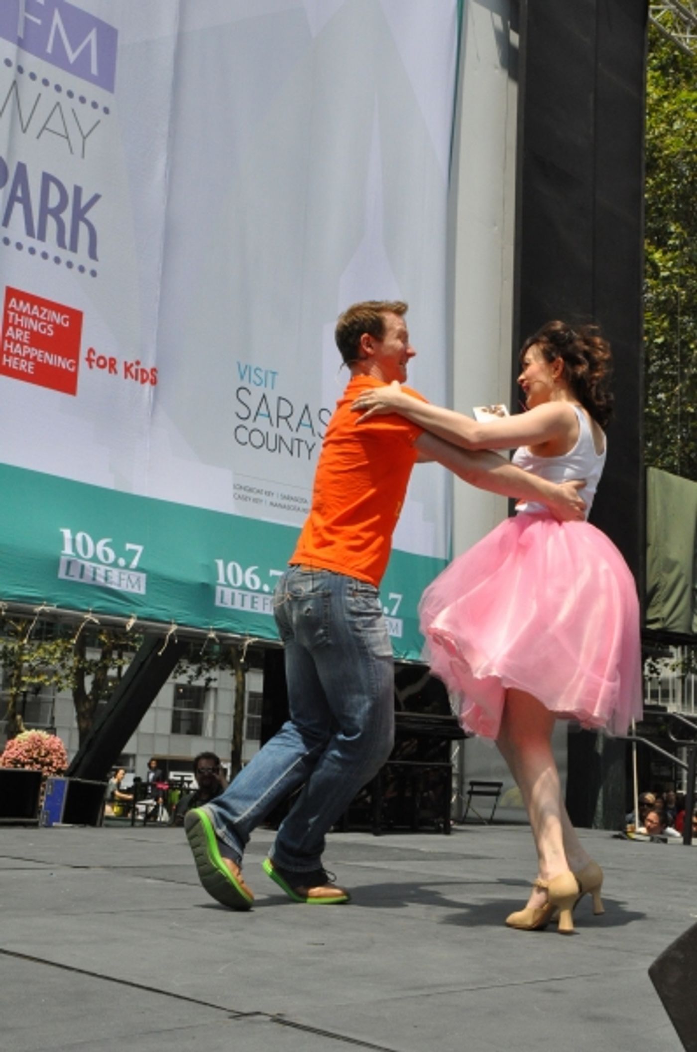 Photo Coverage: Casts of GENTLEMAN'S GUIDE, HEATHERS and More Visit Broadway in Bryant Park!  Image