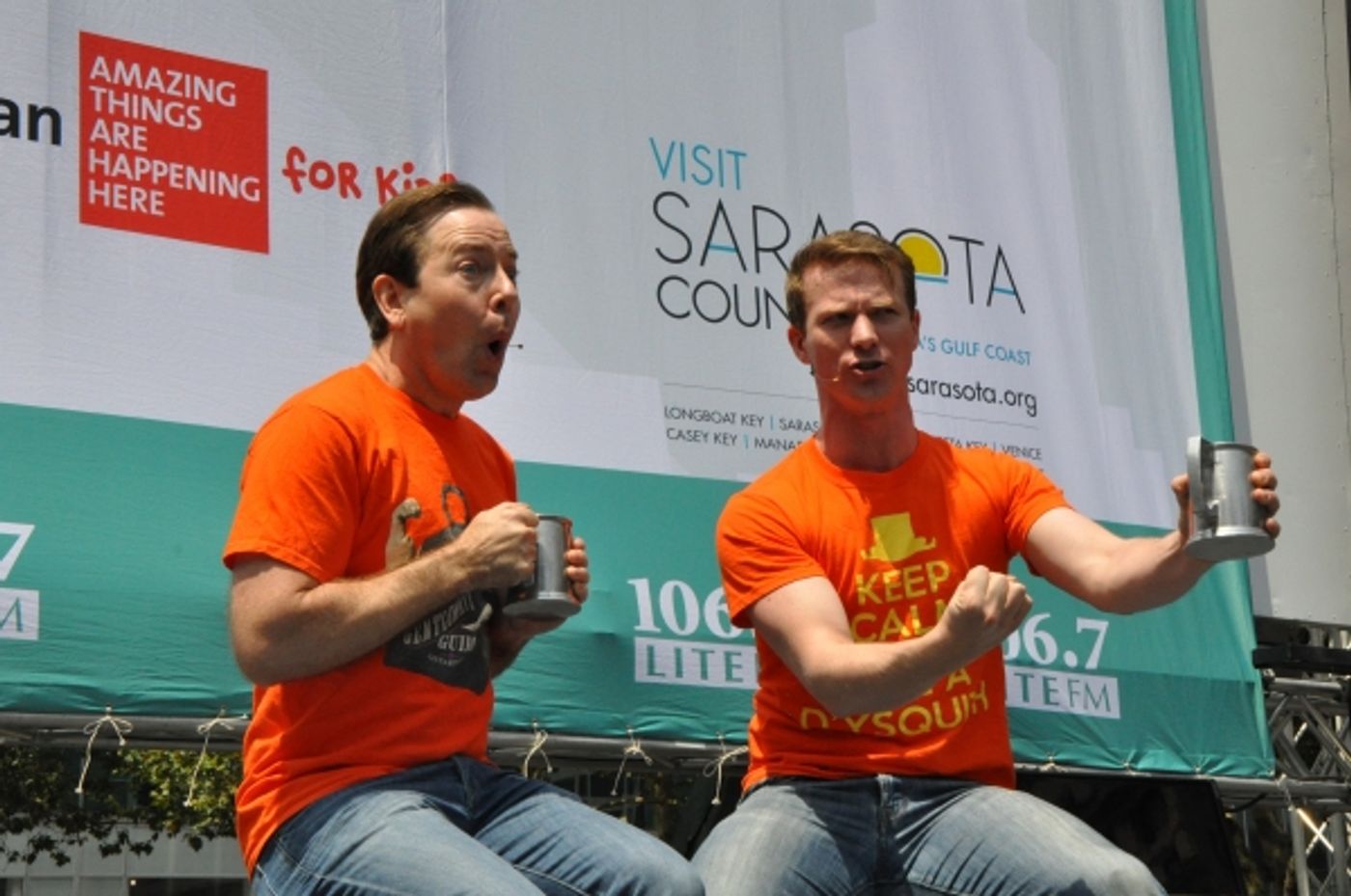 Photo Coverage: Casts of GENTLEMAN'S GUIDE, HEATHERS and More Visit Broadway in Bryant Park!  Image