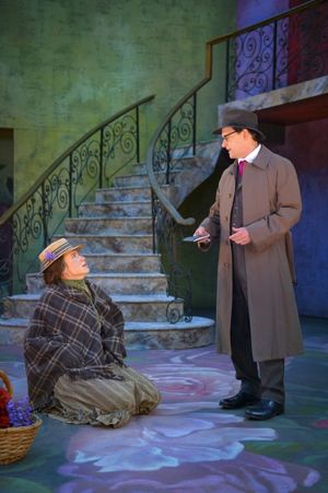 Irene Lucio as Eliza Doolittle and Anthony Fusco as Henry Higgins  Photo