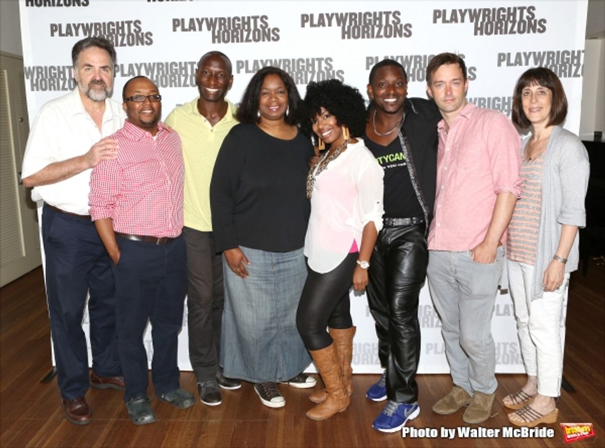 Artistic Director Tim Sanford, playwright/director Robert O''Hara, Phillip James Brannon, Benja Kay Thomas, Jessica Frances Dukes, Lance Coadie Williams, Jesse Pennington and Managing Director Leslie Marcus  at 