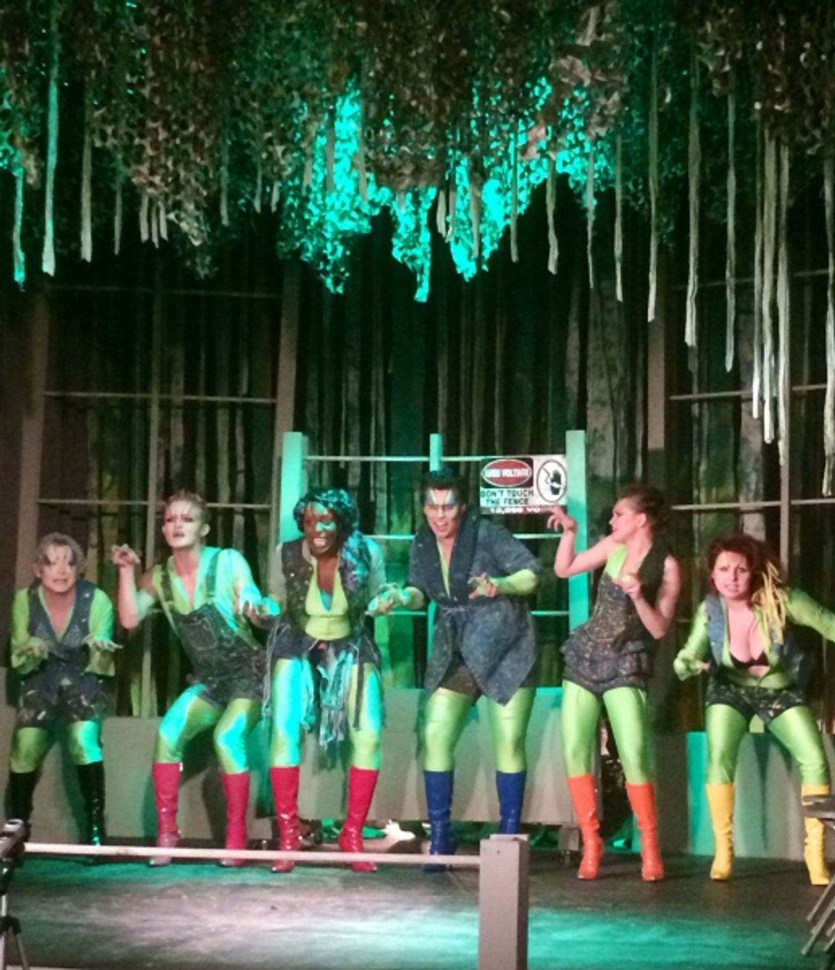 Welcome to Triassic Parq: Mime-o-saurus (Christian Quiroga), Velociraptor of Innocence (Luke Hamilton), T-Rex 2 (Miatta Lebile),  Velociraptor of Faith (Jake Frank), T-Rex 1 ''Kaitlyn'' (Derrien Kellum), Velociraptor of Science (Heather Hall) at 