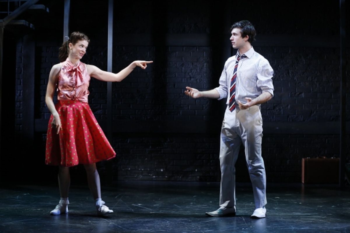 JESSE WILDMAN as Brynja and MARRICK SMITH as Peter at 