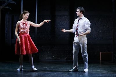 JESSE WILDMAN as Brynja and MARRICK SMITH as Peter Photo