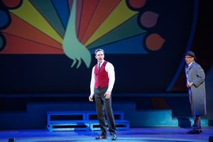 Frank Abagnale Jr. (Skyler Adams) is “Live in Living Color,†closely watched by FBI agent Carl Hanratty (Thom Sesma) @ BroadwayWorld Frank Abagnale Jr. (Skyler Adams) is “Live in Living Color,†Photo