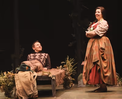 Jason Graae (Jeff Douglas) and Tory Ross (Meg Brockie) Photo