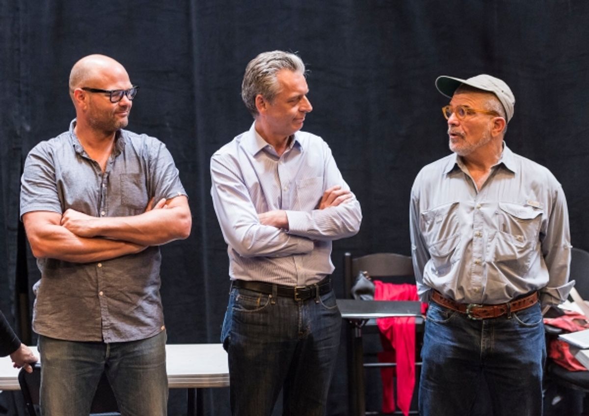 Cast member Chris Bauer, CTG Artistic Director Michael Ritchie and Playwright David Mamet at 